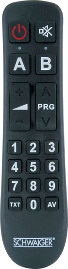 Telekomandë universale Schwaiger 2në1, 20 taste, IR, AAA, e zezë