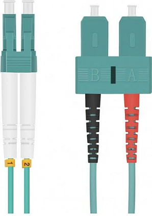 Kabllo fiber optike Helos OM3 LC-SC Duplex 1.5m, aqua
