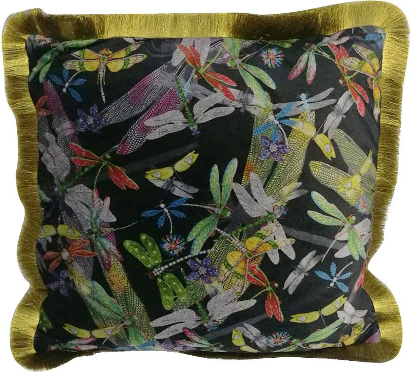 Jastëk dekorativ Dragonflies, shumëngjyrësh, 45x45, poliester