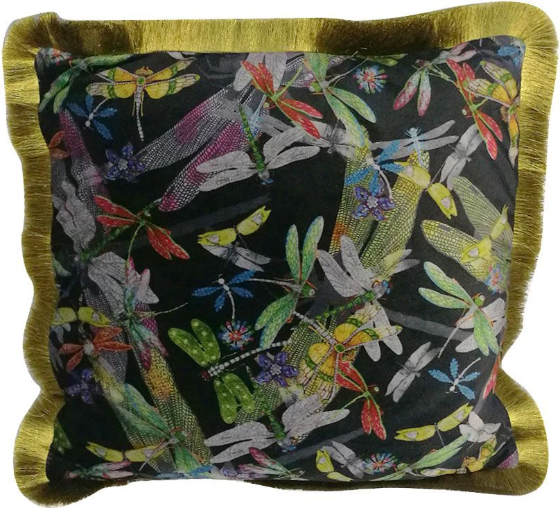 Jastëk dekorativ Dragonflies, shumëngjyrësh, 45x45, poliester
