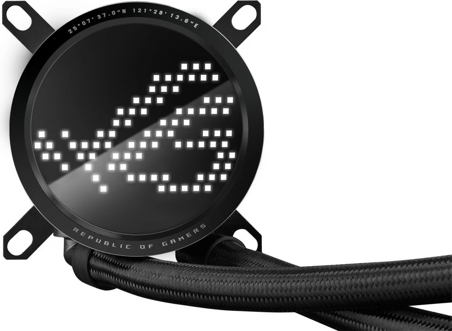 Ftohës me lëng ASUS ROG RYUO III 360 ARGB, 3 ventilatorë 120mm, LED shumëngjyrësh, i zi