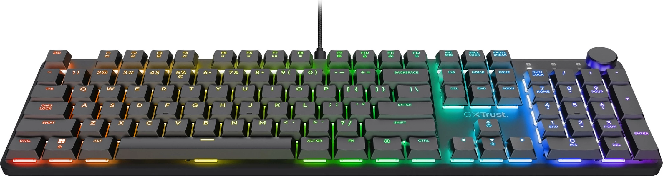 Tastierë mekanike gaming Trust GXT 866 Torix, USB, QWERTZ, RGB LED, full-size, e zezë