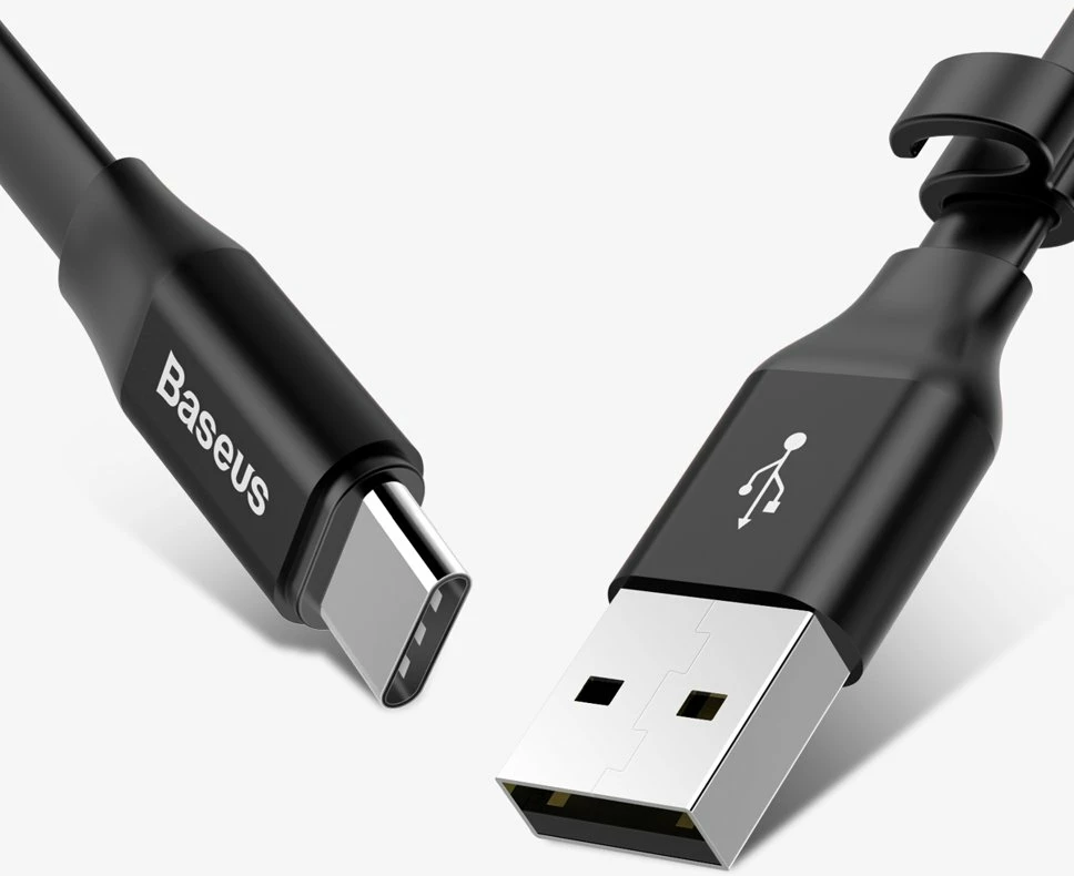 Kabllo Baseus Nimble CATMBJ-01, USB në USB-C, 0.23m, e zezë