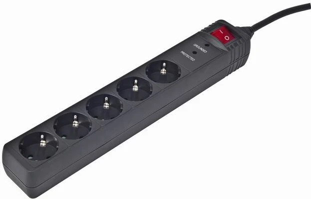 Mbrojtës nga rrymat e tepërta EnerGenie SPG5-C-15, me 5 dalje AC, 250 V, i zi