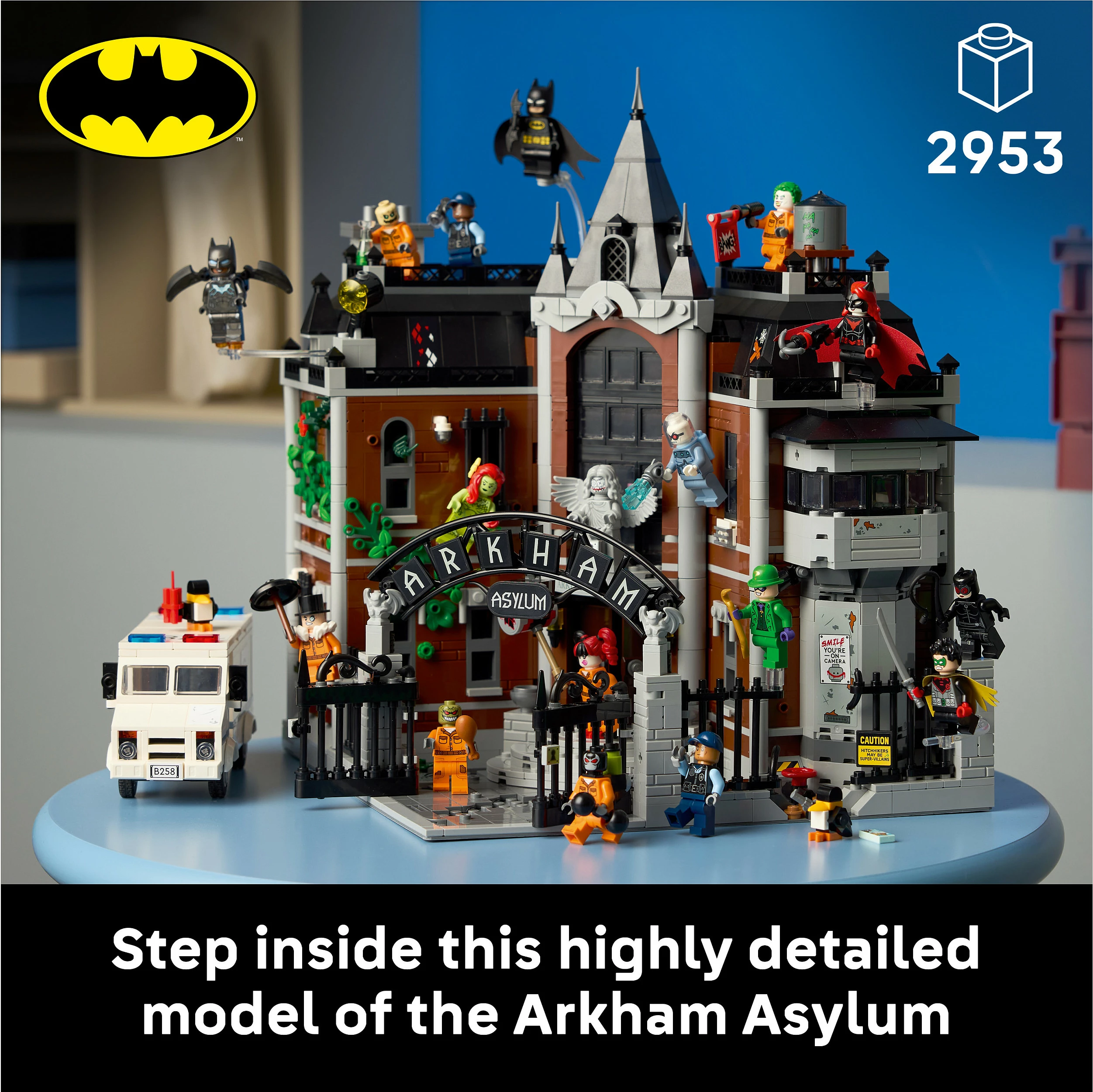 Set ndërtimi LEGO DC 76300 Batman Arkham Asylum, 2953 copë, shumëngjyrësh