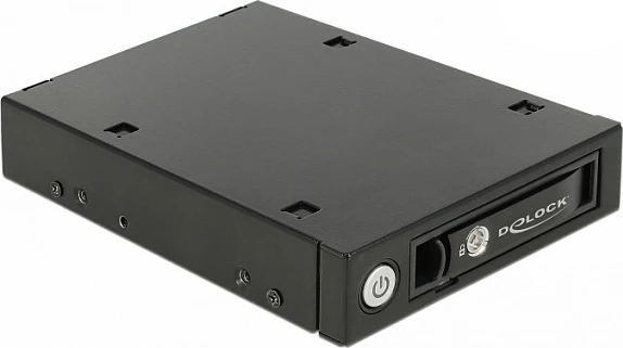 Rack mobil DeLOCK 47232, 3.5" bay, për 2.5" U.2/SATA/SAS SSD/HDD, hot-swap, me kyç, i zi