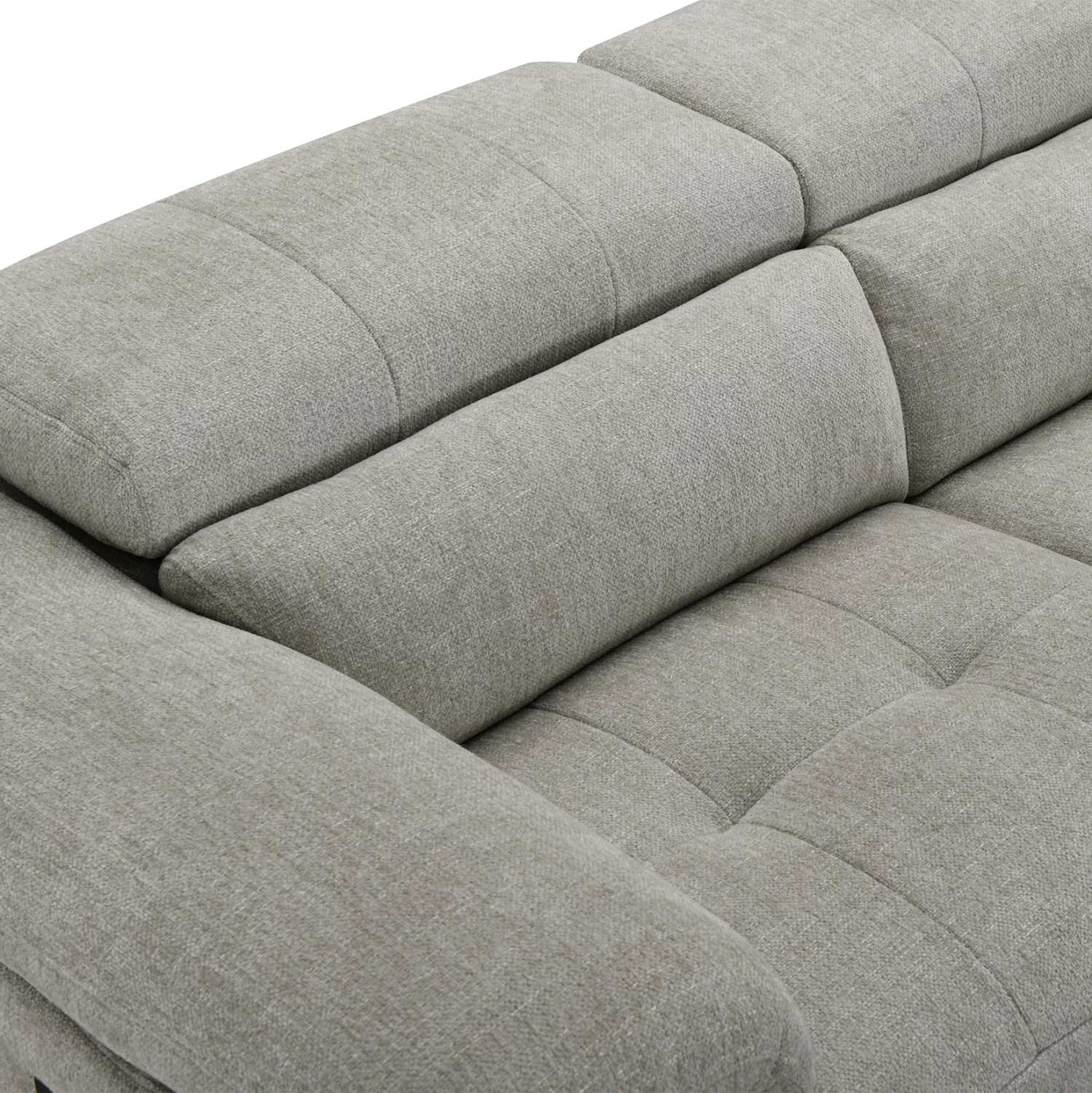 Këndare e djathtë 5-vendëshe me recline, stof bezhë, CD3315.02R, 275x231x77cm