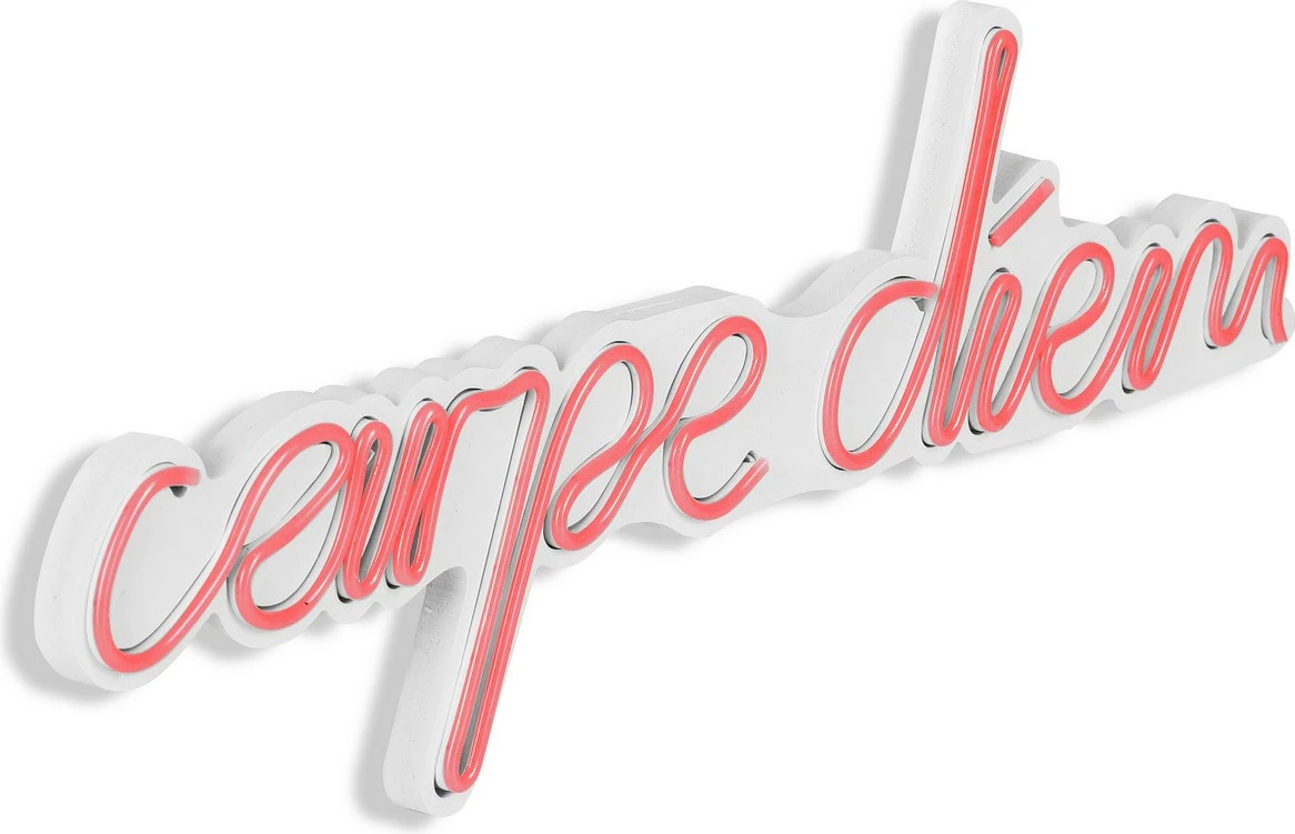Dekor dritash LED plastike, Carpe Diem, ngjyrë rozë