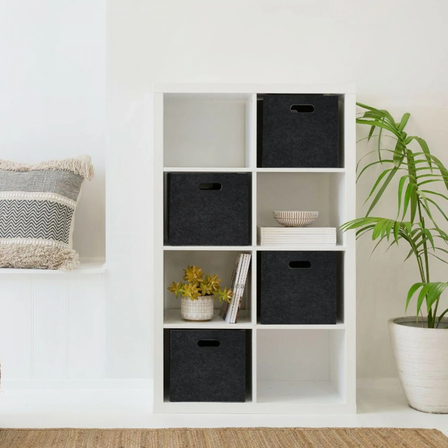 Set organizues tavoline prej fetle, 4 copë, ngjyrë e zezë, HMY-6355