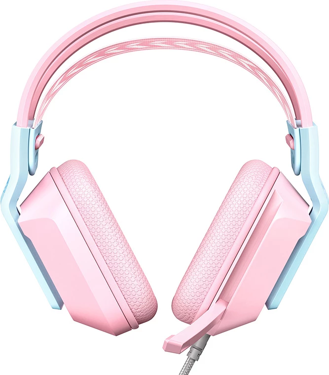 Kufje gaming ONIKUMA X13 50mm me RGB, USB + 3.5mm, mikrofon rrotullues, Pink