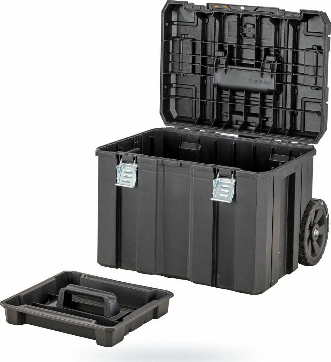 Kuti veglash me rrota DeWalt TSTAK 2.0 DWST83411-1, IP54, modular, set 3 copë, zi/verdhe