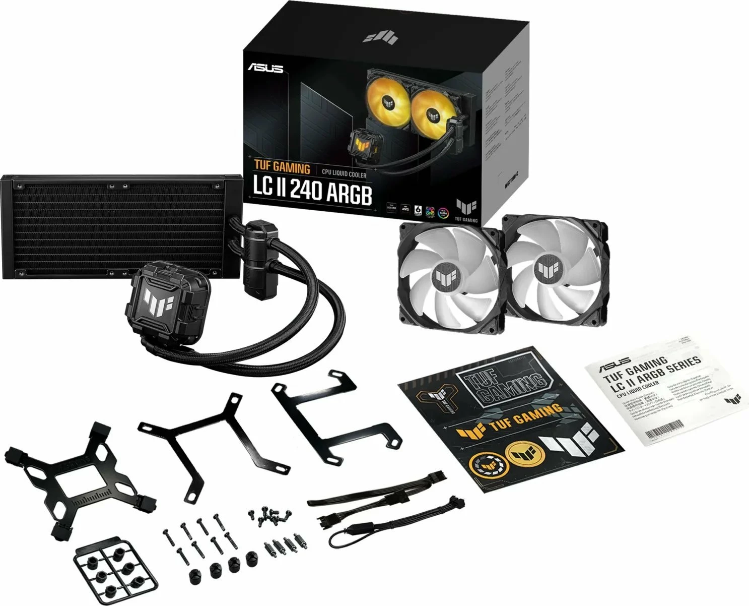 Ftohës uji Asus TUF Gaming LC II 240 ARGB 240mm, 2x120mm PWM, 90RC00U1-M0UAY0, e zezë
