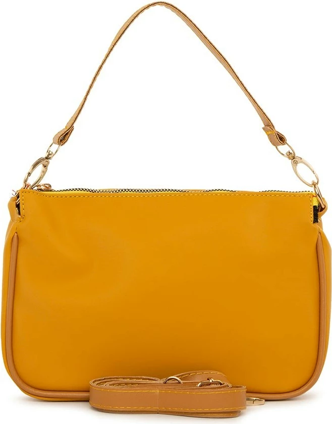 Çantë krahu e vogël, saten, ngjyrë e verdhë, Zoozie Bags, 4464 - 55243