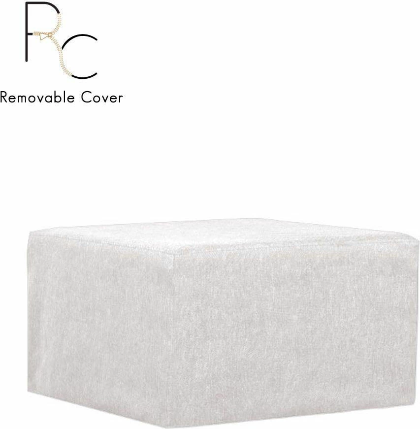 Pouf palosës, shtrat palosës, ngjyrë e bardhë e çelët, 70x72x43