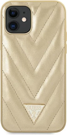 Mbështjellës Guess GUHCP12SPUVQTMLBE për iPhone 12 mini 5.4", V-Quilted, Gold