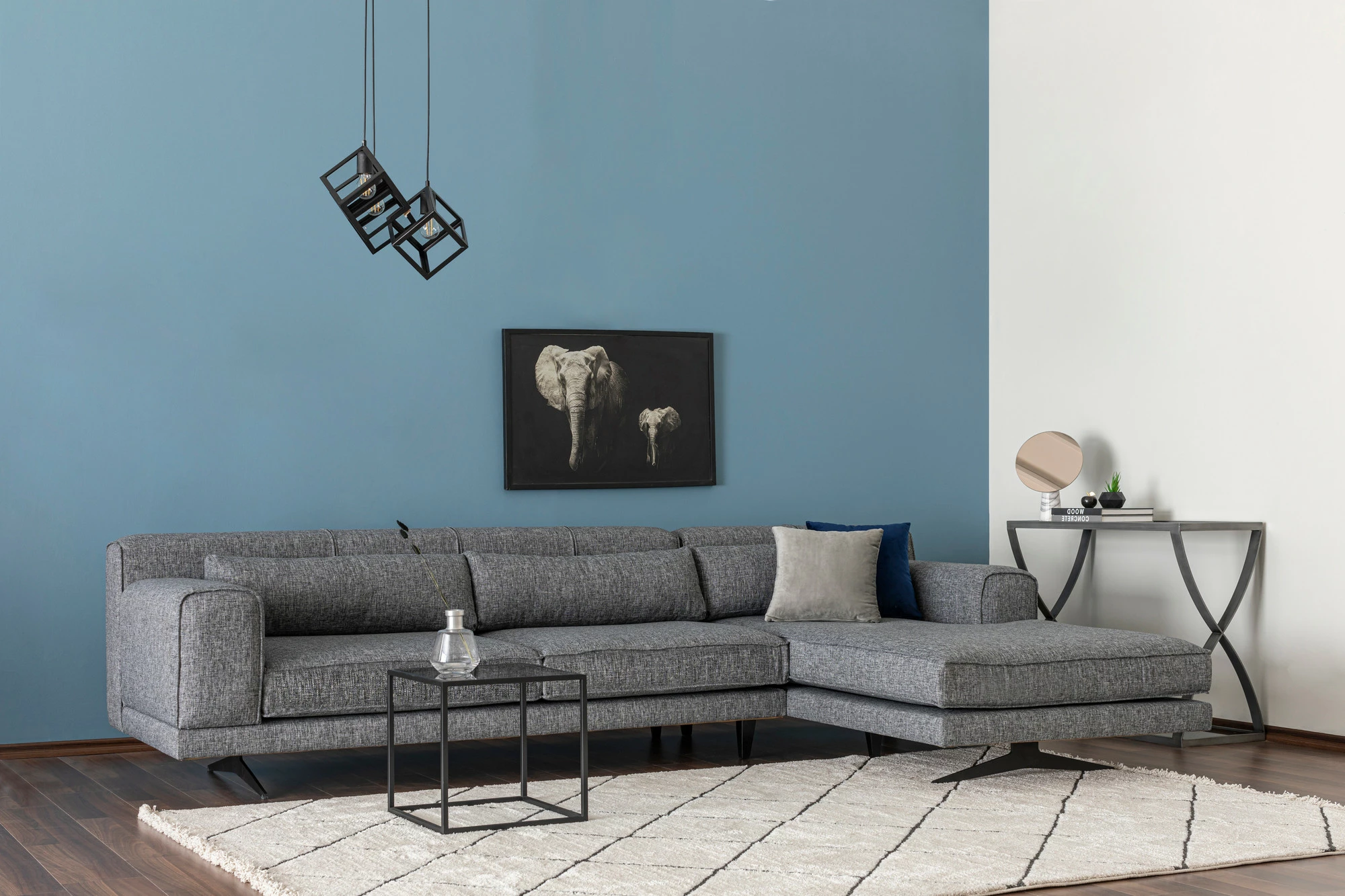 Këndollëse Jivago, kënd i djathtë, ngjyrë gri, Atelier del Sofa