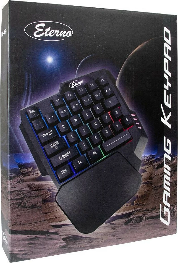 Tastierë Inter-Tech KB-3035, keypad gaming me një dorë, me ndriçim, e zezë