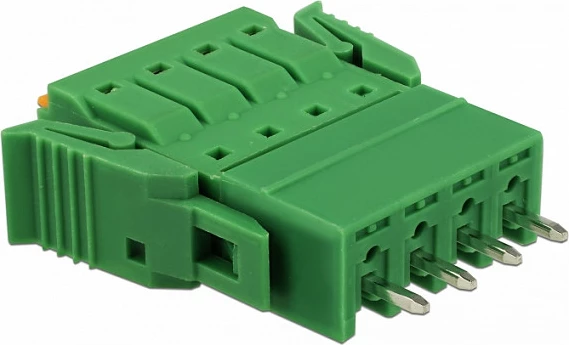 Terminal bllok DeLOCK 65970, 4-pin për PCB, AWG 24-12, 16 mm, jeshile