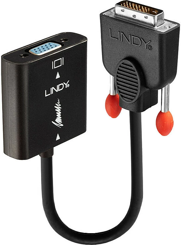 Konvertues DVI-D në VGA LINDY, 0.1 m, 1080p/1920x1200, i zi