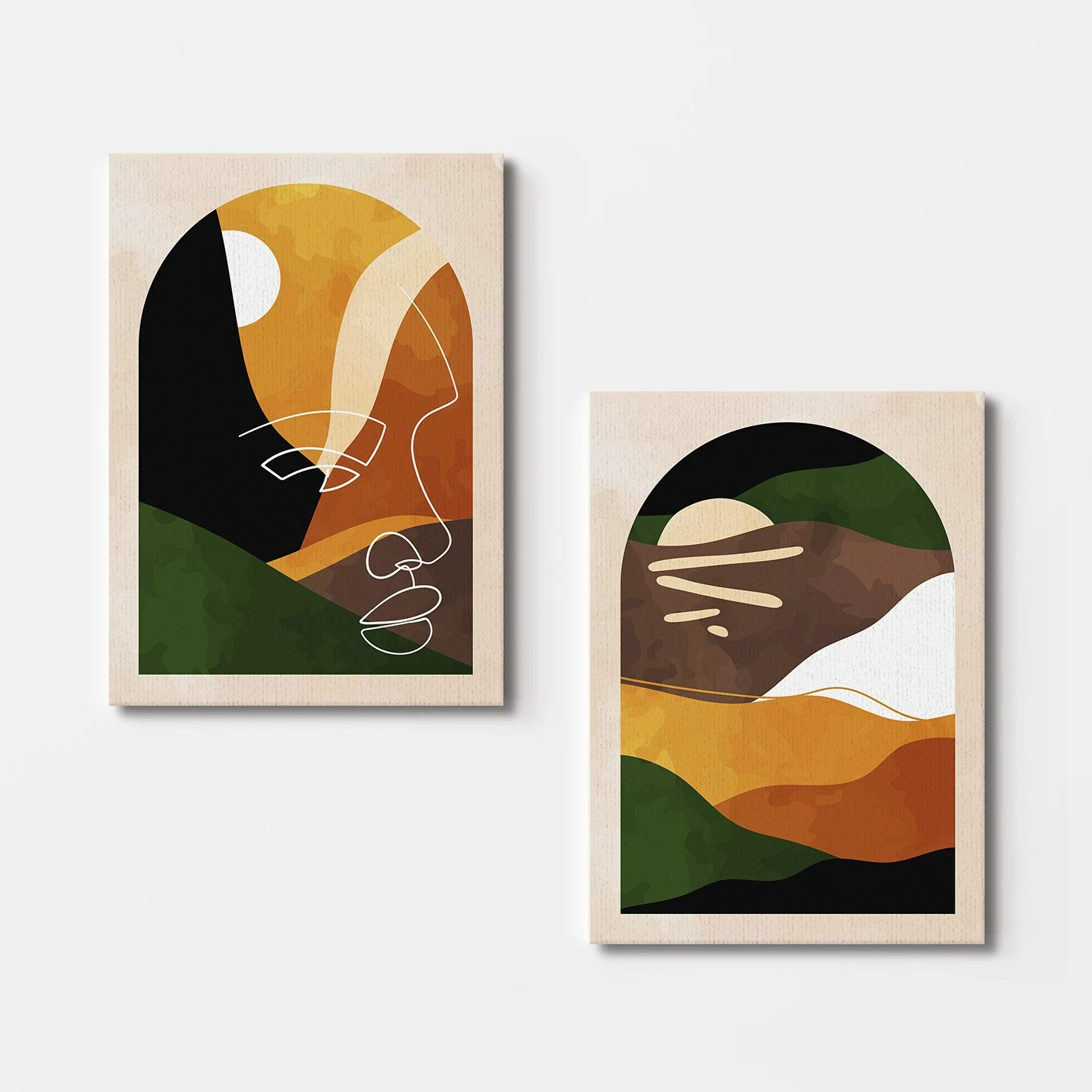 Pikturë dekorative në kanavacë (2 copë), Wallity, 2KNV4245, 50x70 cm