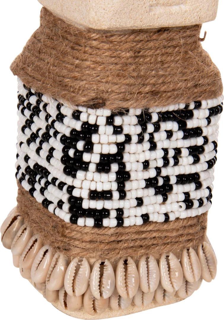 Statujë tavoline SUMBA FH4309 prej guri të bardhë paras-rruaza-litar bar deti 7x7x17Hcm