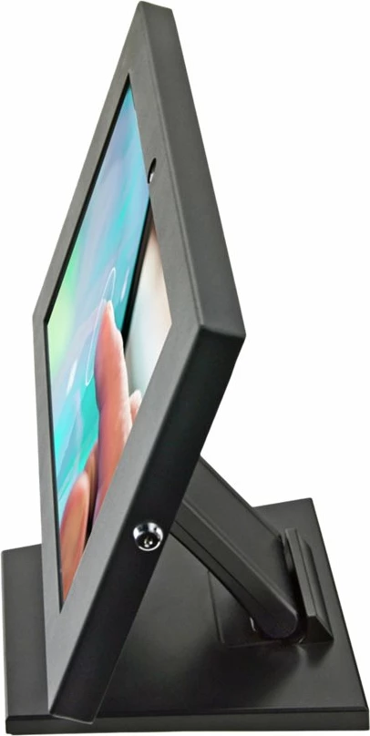 Mbajtës tavoline për tabletë Hannspree, 13.3", metal, me kyç, i zi