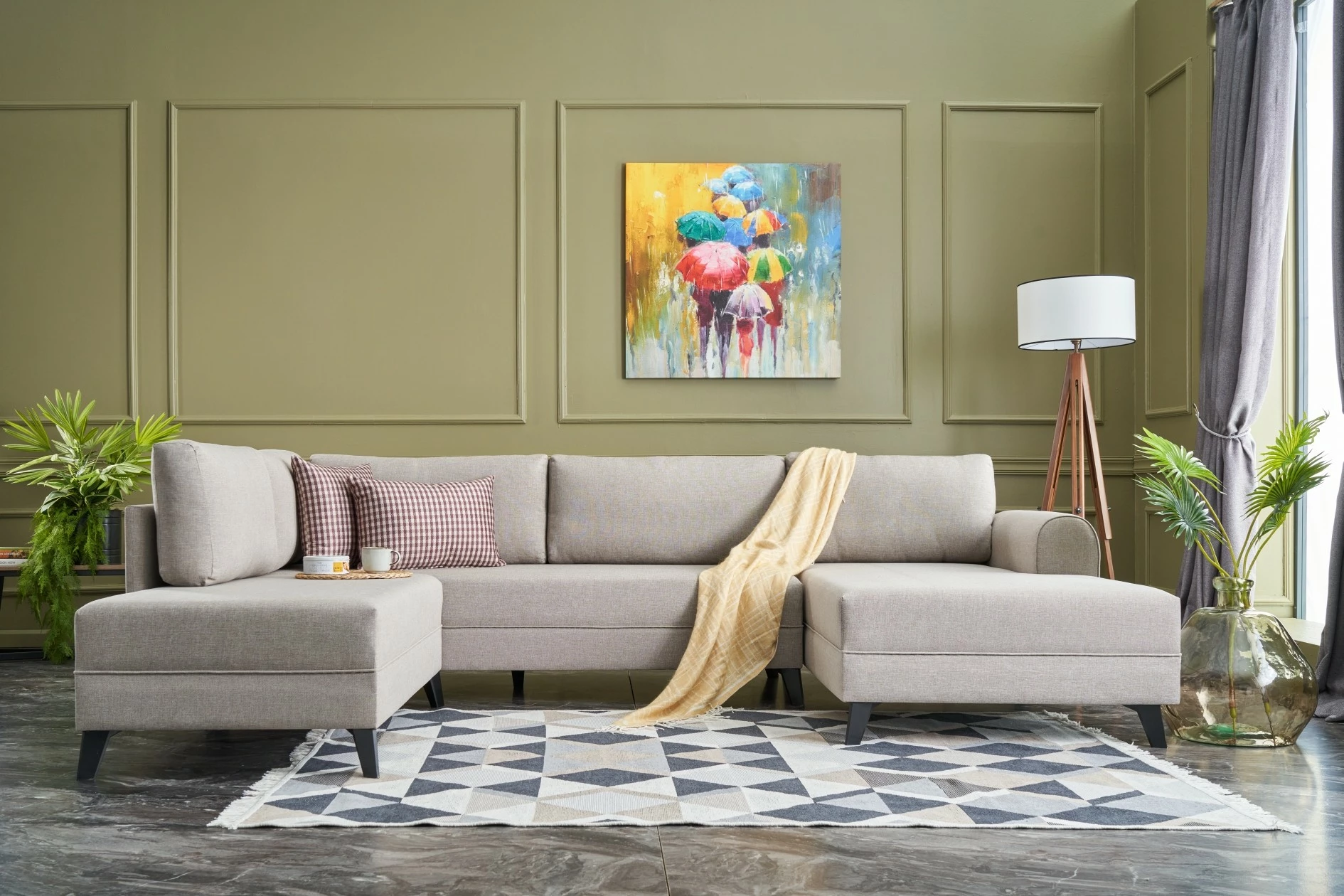Kënd-sofë krevati Atelier del Sofa, Belen, krem