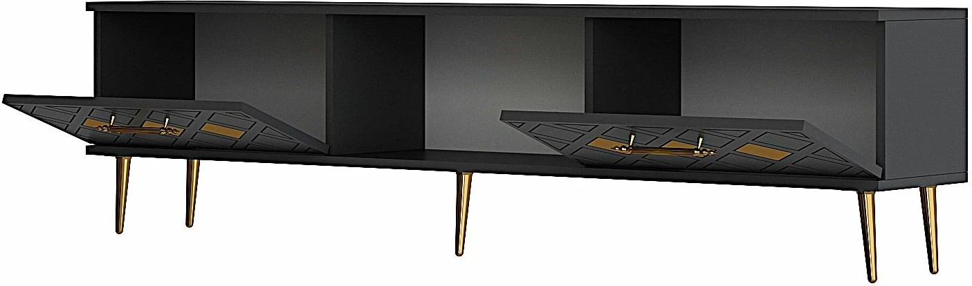 Komodë TV Skye Decor, anthracite, gold