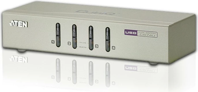 Switch KVM ATEN CS74U 4 porta USB, audio, argjendtë