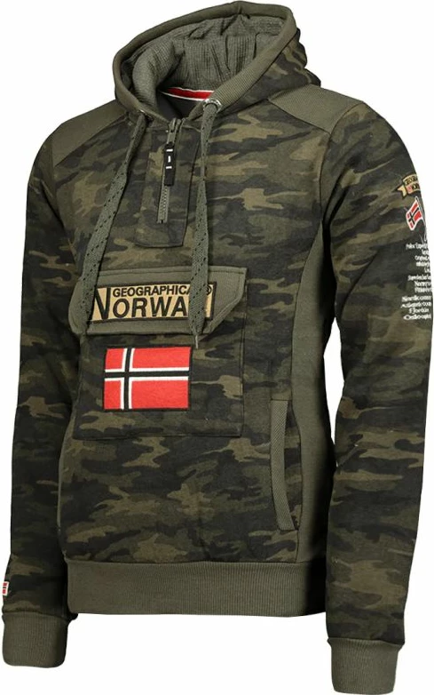 Maicë për meshkuj Geographical Norway GYMCLASS MEN CAMO 100, kaki