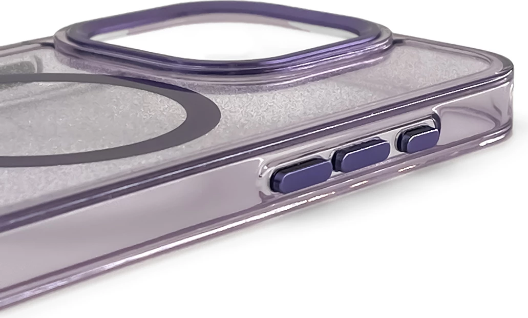 Mbështjellës Hurtel Glitter Case MagSafe për iPhone 16, vjollcë me shkëlqim