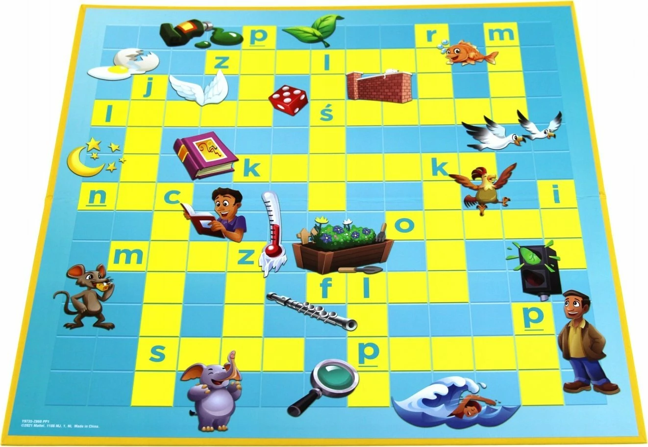 Lojë tavoline Mattel Scrabble Junior Y9735, 2-4 lojtarë, 6+ vjet, version polake