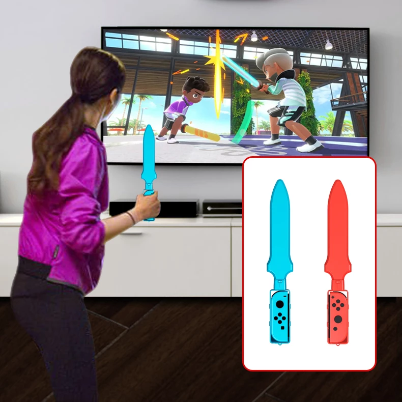 Set aksesorësh për Nintendo Switch, Hurtel, Nintendo Switch Sports 10-in-1, për Joy-Con, 10 pjesë, kuqe e kaltër