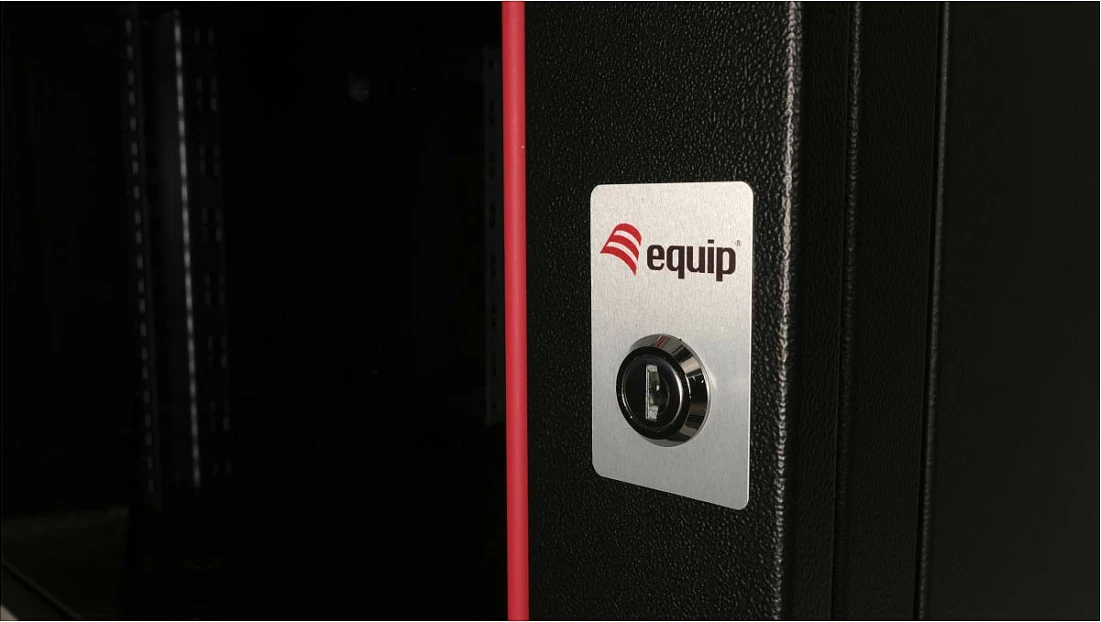 Kabinet rrjeti rack muror EQUIP Eco Mount 19", 7U, 600x450 mm, derë xhami e temperuar, me çelës, i zi