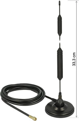 Antenë GSM DeLOCK SMA 5dBi, omnidireksionale, kabllo 3m RG-58, me bazë magnetike, e zezë