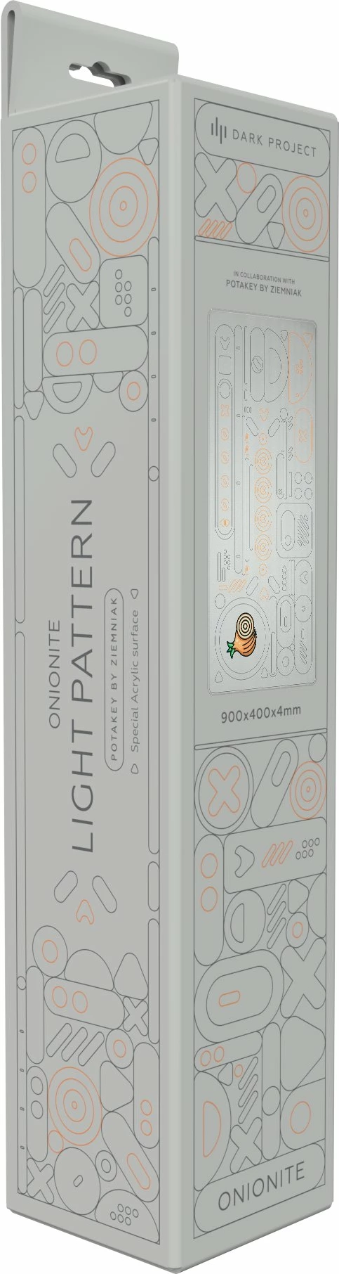 Mauspad Dark Project Onionite Light Pattern DPMP_ONIPAT_LIGHT_XL XL 900x400mm 4mm, i bardhë