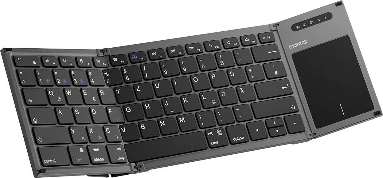 Tastierë për tablet inateck Tablet Keyboard QWERTZ, Bluetooth 5.3, me touchpad, USB-C, e zezë