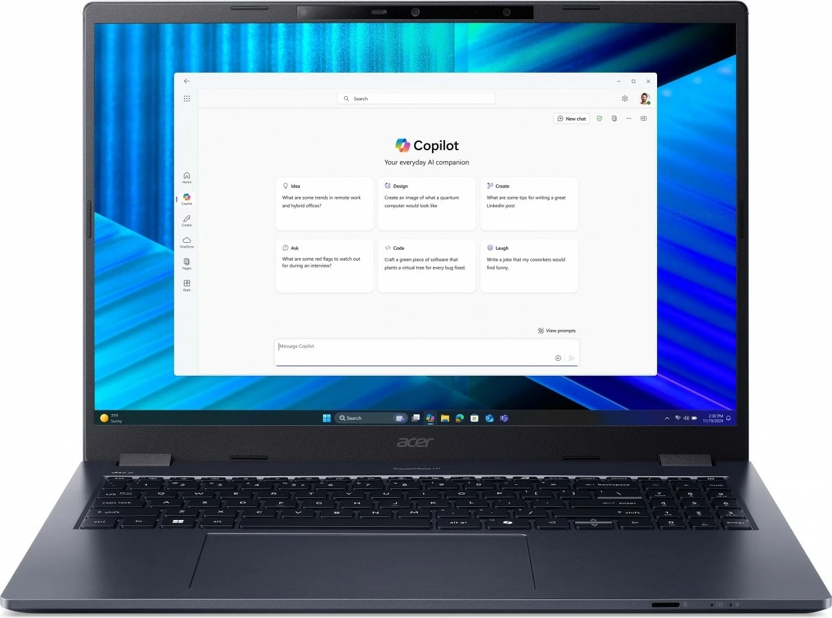 Laptop Acer TravelMate P4 16 TMP416-74-TCO, Intel Core Ultra 5 225H, 16GB RAM, 512GB SSD, Windows 11 Pro, E zezë