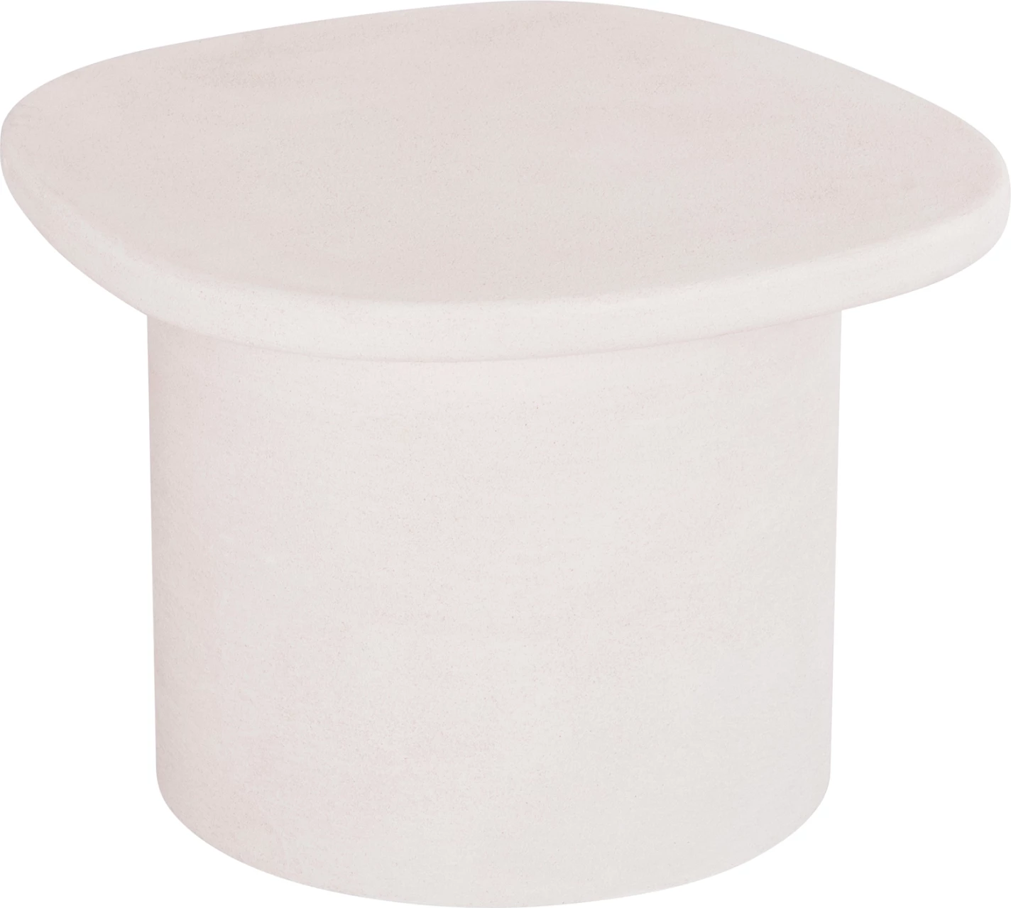 Tavolinë kafeje ovale, seri Santorini, MDF, ngjyrë off-white, 54x54.5x40H cm.