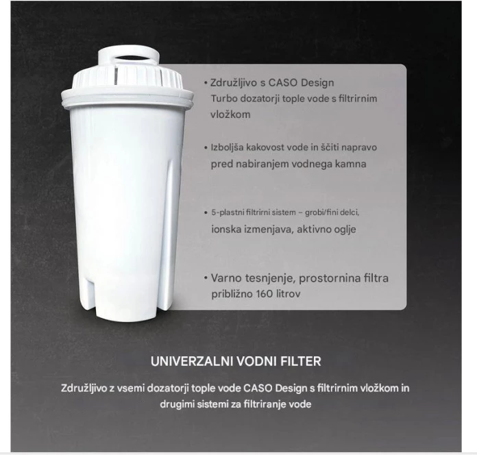 Filter uji zëvendësues CASO 1861, 160 L, për dispenzer të shpejtë uji CASO, i bardhë, set 3 copë