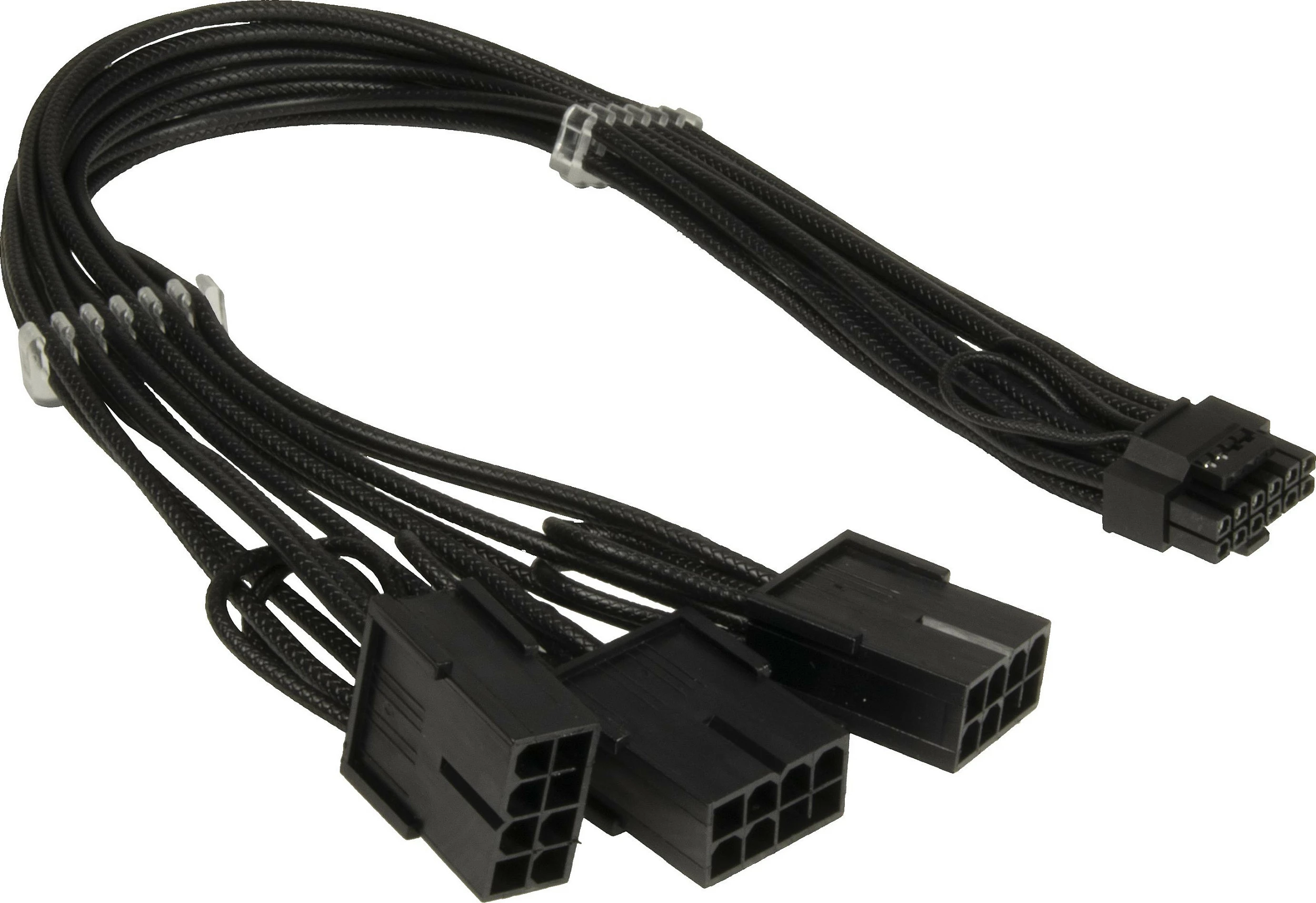 Kabllo adapter PCIe Inter-Tech GPU-02, 12-pin në 3x 8-pin, 34cm, e zezë