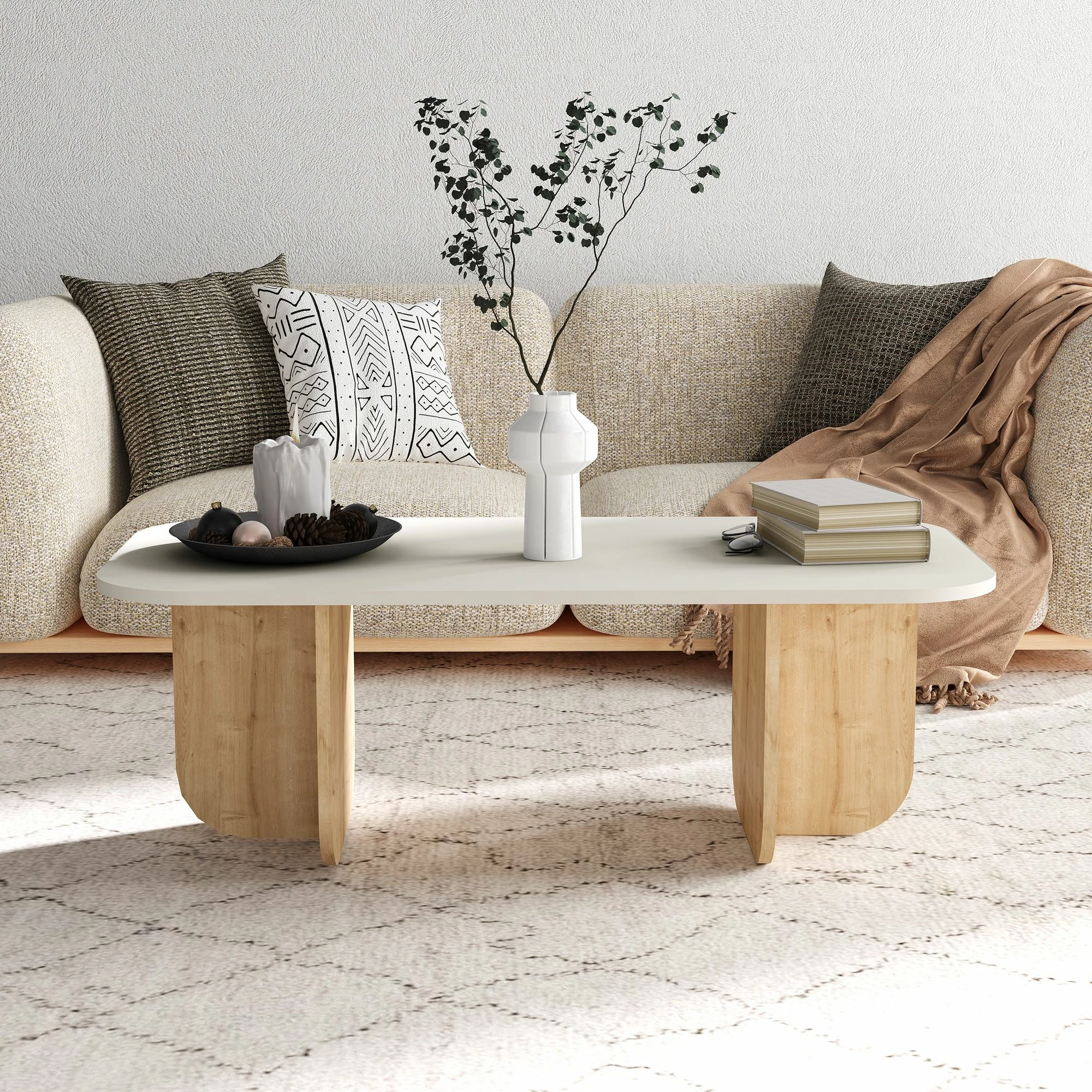 Tavolinë kafeje, Sandstone dhe Sapphire Oak, Skye Decor, Becaj