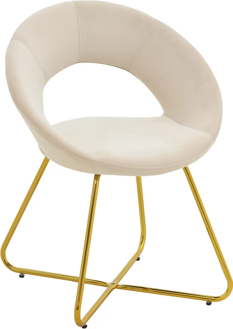 Karrige Valentina kadife bezhë-këmbë ari 65x60x82cm