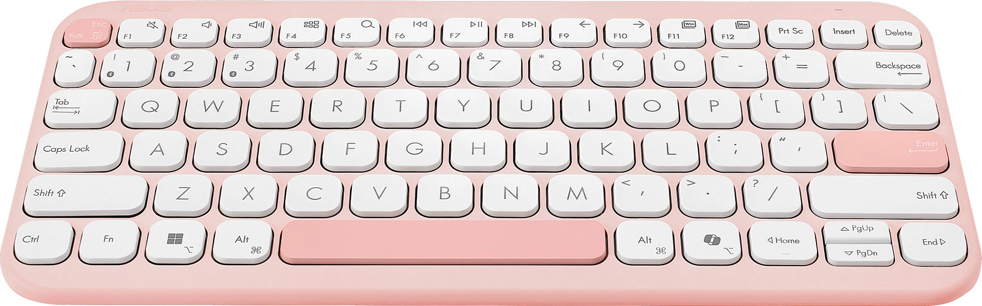 Tastierë ASUS Marshmallow Keyboard KW100, 75%, Wireless Bluetooth, QWERTZ, Scissor, Pink