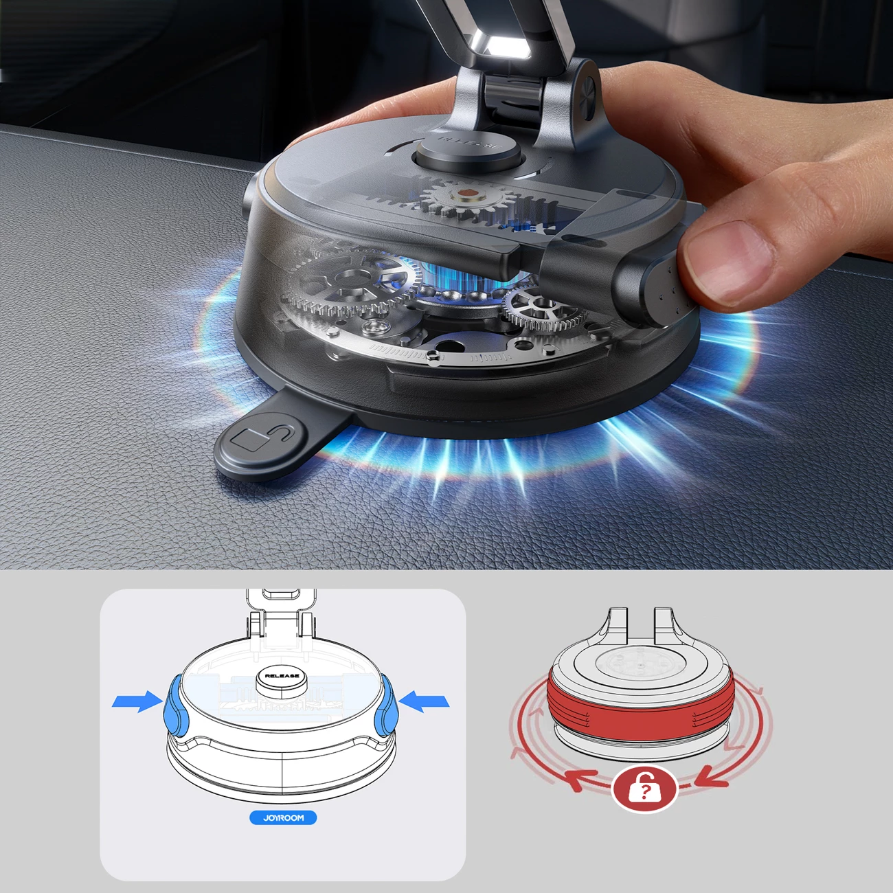 Mbajtëse magnetike për celular Joyroom JR-ZS510 me kupë thithëse për xham/pult, e zezë