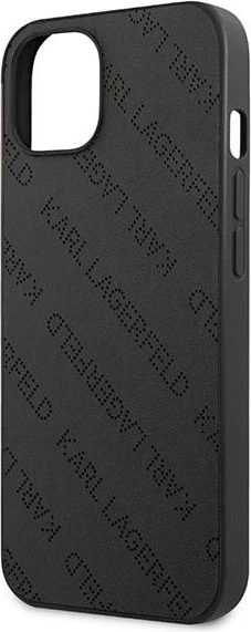 Mbështjellës Karl Lagerfeld KLHCP13SPTLK për iPhone 13 mini, hardcase, Perforated Allover, i zi