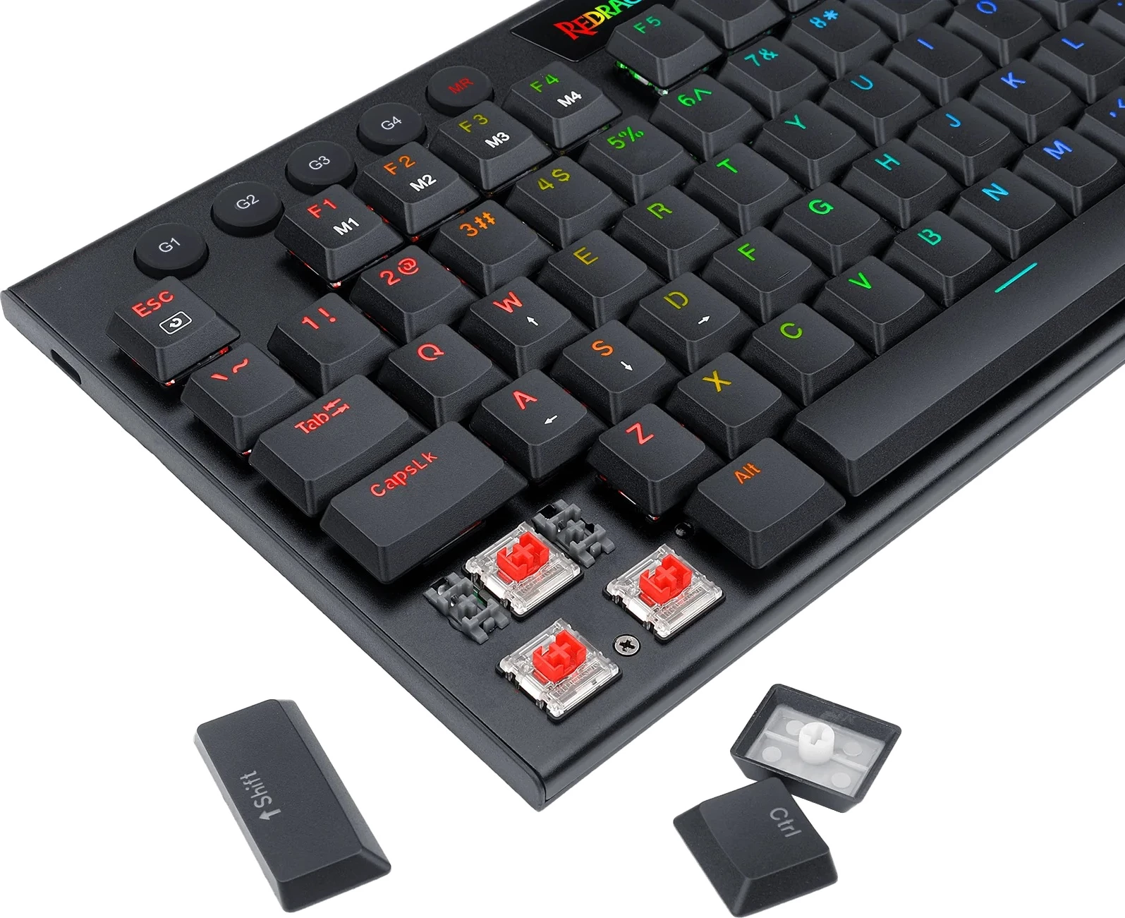 Tastierë mekanike Redragon Horus K619 RGB me kabllo, switch të kuq, layout SLO/HR, e zezë