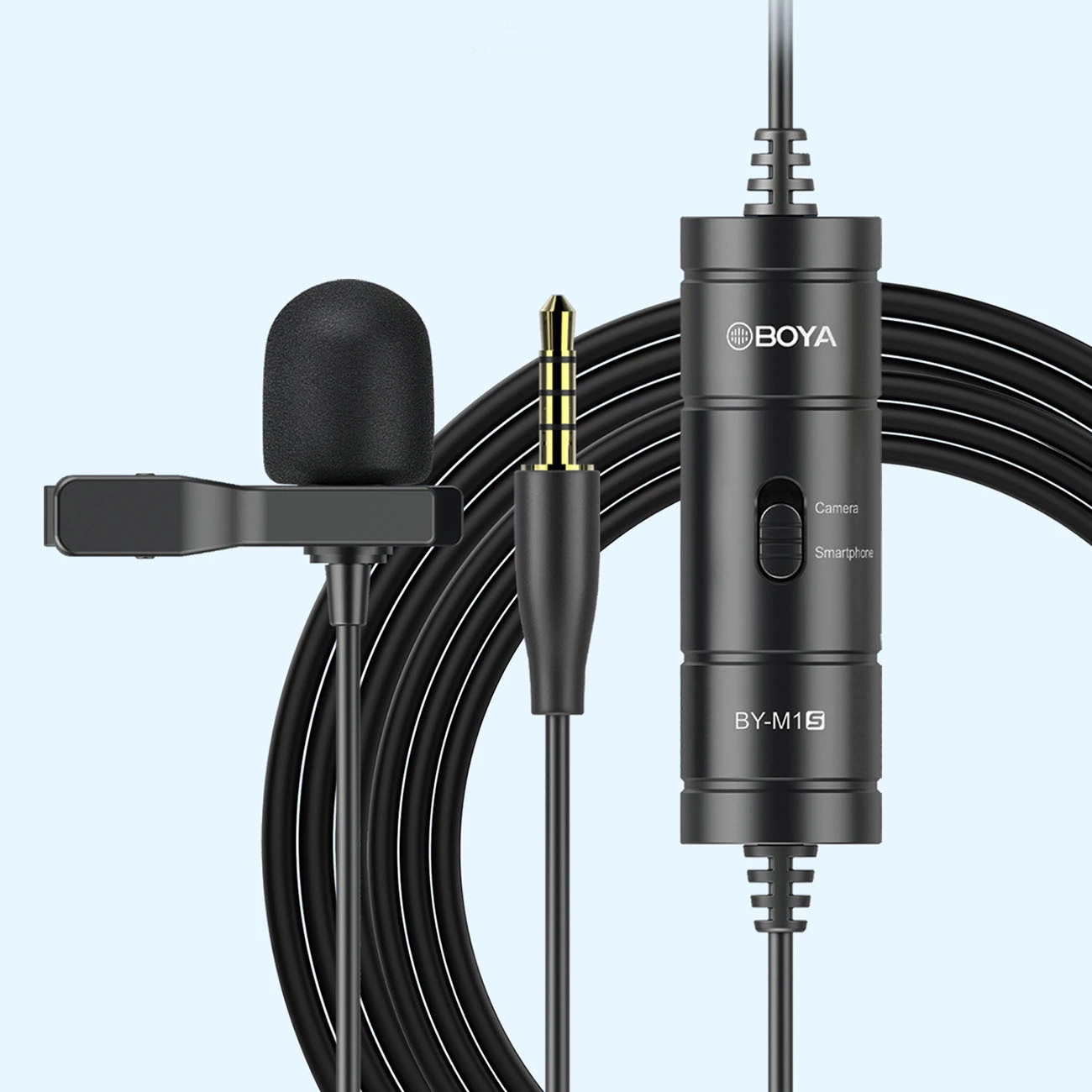Mikrofon lavalier BOYA BY-M1S me kabllo 6 m, 3.5 mm TRRS, i zi