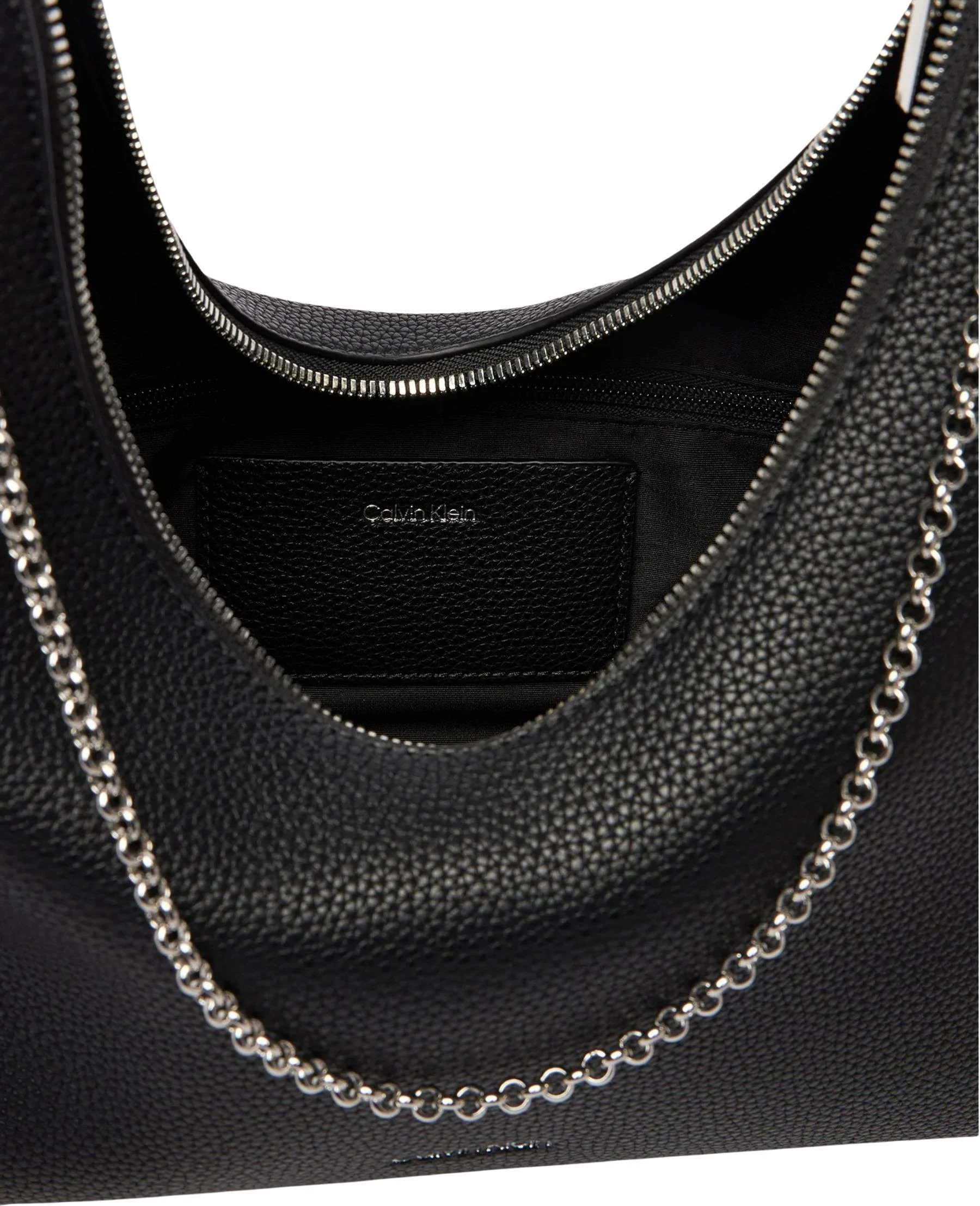 Çantë krahu për femra Calvin Klein EMBLEM HW PEBBLE LV04F3495G, e zezë