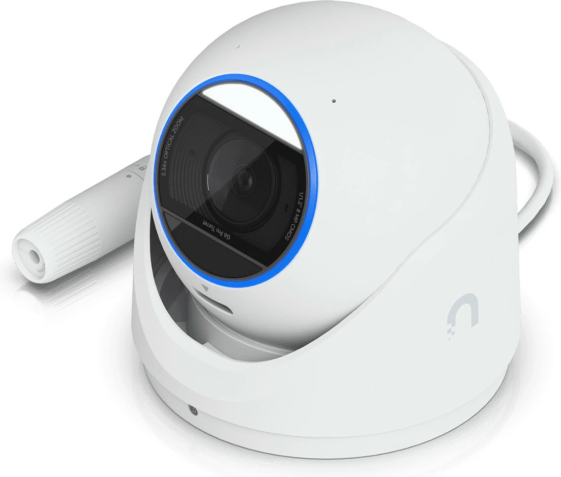 Kamerë sigurie IP Ubiquiti G6 Pro Turret, 4K PoE+, zoom optik 2.36x, Indoor/Outdoor, e bardhë